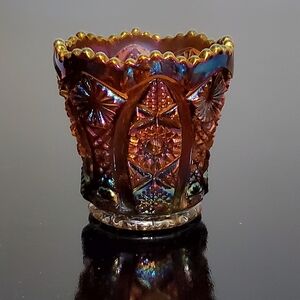 Imperial Iridescent Carnival Glass #505 Belair 2 1/2" Toothpick Holder